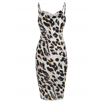 Spaghetti Strap Leopard Print Dress - Leopard